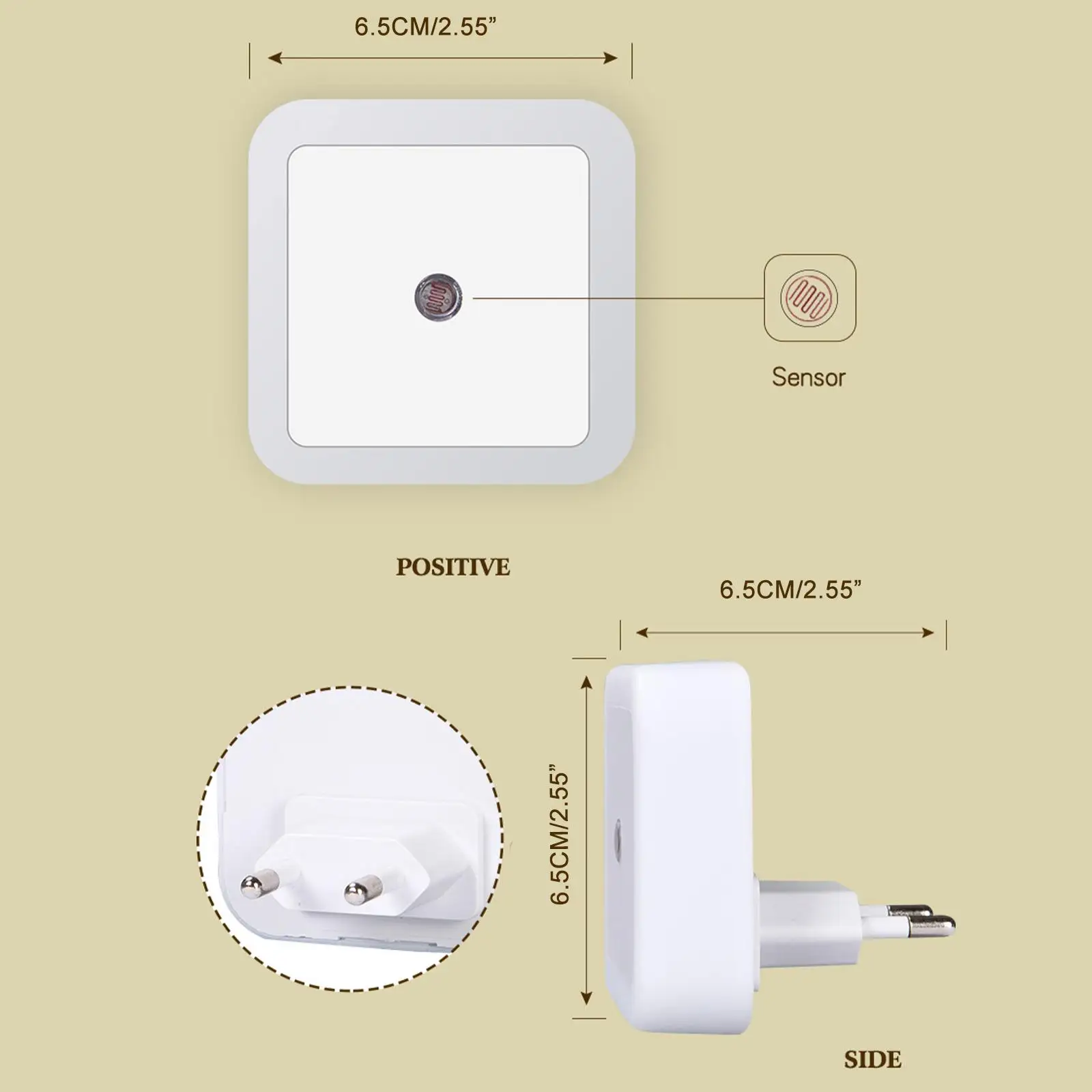 LED 야간 조명 미니 조명 센서 제어 230V EU 미국 플러그 거실 침실 조명에 대한 에너지 절약 유도 램프