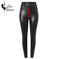 High Stretch Matte Tight Pants Large Size Open Crotch Shorts Pants Women Exotic Bodycon Trousers Wetlook Slim Custom Zipper 1