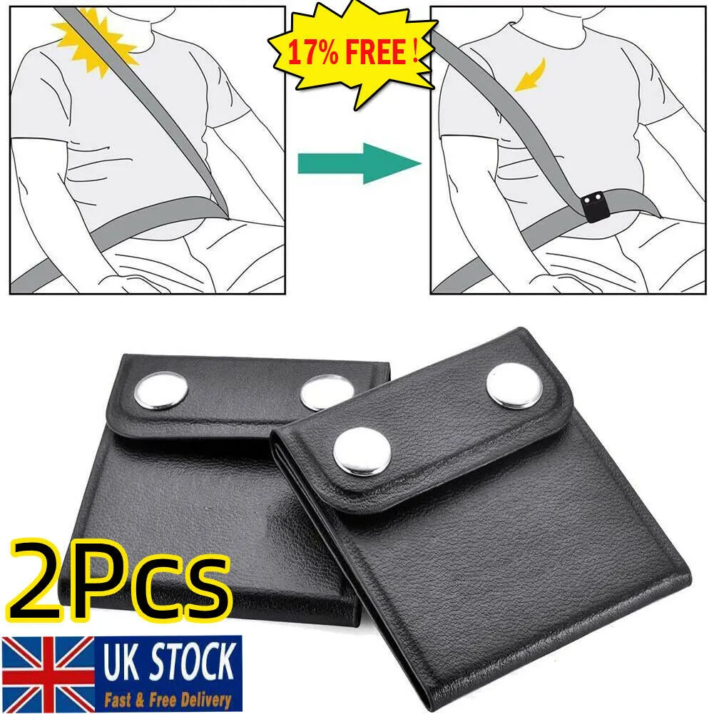 2pcs/set Black PU Car Seat Belt Adjuster Shoulder Neck Strap Positioner  Clips 19.5cmx 5cm Universal Auto Interior Accessories - AliExpress