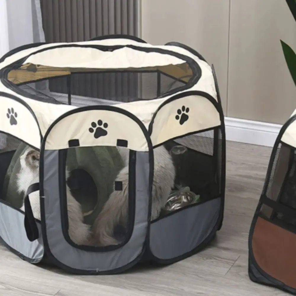 Durable Grip Foldable Pet Tent Scratch Resistant Portable Design Cat House Foldable Structure Waterproof Oxford Cloth Dog Kennel