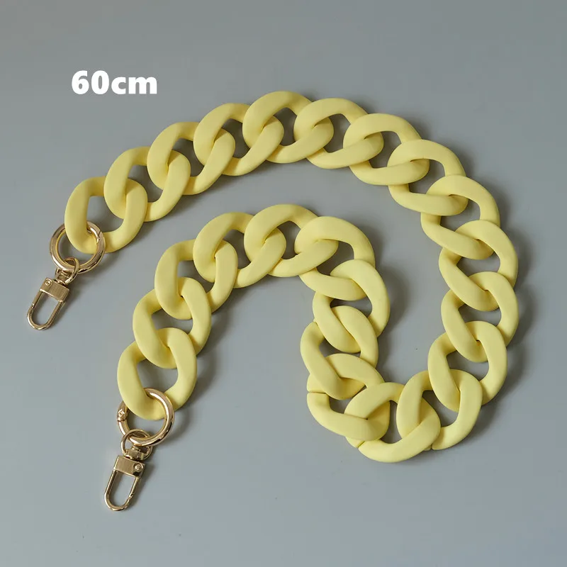 Neue Mode Frau Handtasche Zubehör Kette Matte Candy Lila Blau Harz Kette Matt Strap Frauen Kupplung Schulter Geldbörse Kette – Detail 14