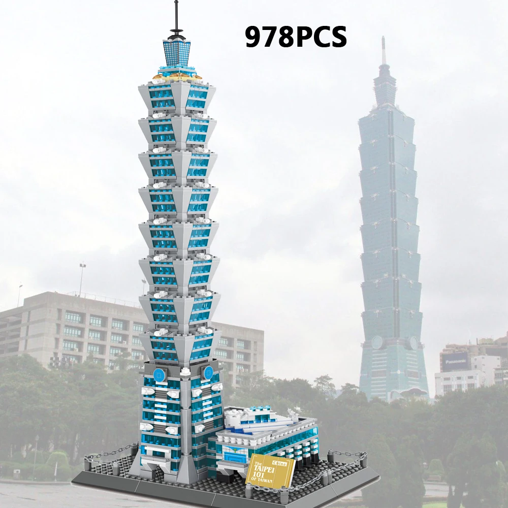 Moderna Famosa Architettura Del Punto Di Riferimento Assemblare Il Blocco Del Modello Cina Taiwan Taiwan 101 Giocattoli Educativi In Mattoni Da Costru