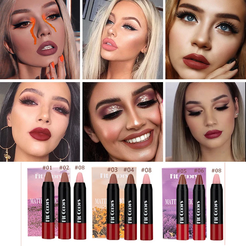 Makeup Lipstick Set Rich and Diverse Classic and Versatile Silky Smooth Easy to Apply Non-stick Cup Lip Gloss 3-pack