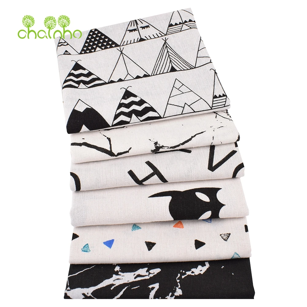 Chainho,Printed Cotton Linen Fabric,DIY Sewing Quilting Material,Cloth For Table,Sofa,Curtain,Bag,Cushion,Furniture Cover,15CL6