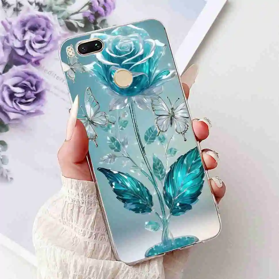 Love Pop Print TPU Soft Silicone Phone Case with Floral Design