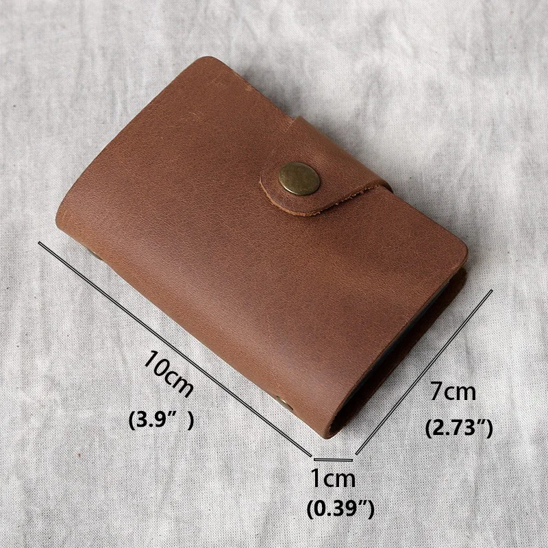 Vintage Leather ID Credit Card Holder Fashion Women's 20 Card Slim Natural Cowhide Pocket Protector Men's Card Holder NZPJ