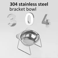Cat Bowls Tilted Neck Guard Cat Food Bowl Indoor Stainless Steel Shatter Resistant Elevated 15° Pet Bowl For Kitten Puppy 4