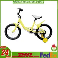 Vélo pour enfants de 16 pouces, pour enfants de 5 à 8 ans, hauteur de 100 à 135 cm, cadre en acier au carbone, double frein, siège réglable, roues d'entraînement 2