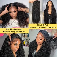 Perruque Lace Front Water Wave 30-40 pouces, Perruque Deep Wave sans colle avec closure 4x4 5x5, Perruques Lace Frontal HD bouclées 13x6 en cheveux humains brésiliens 6