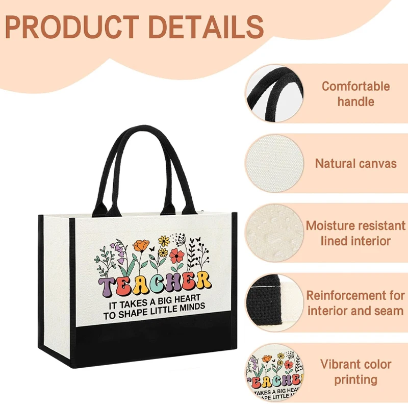 Teacher Appreciation Gift, Personalized Teacher Tote Bag, Reusable Bag, Teacher Appreciation, Cotton Canvas Tote