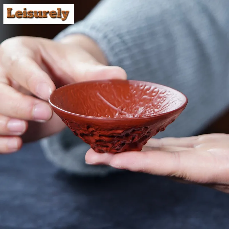 70ml Yixing Zisha Wukong Teacup Zen Tea Bowl Cup For Tea Tea-tasting Fragrance Cup Chazhan Master Cups Teaware Accessories Craft