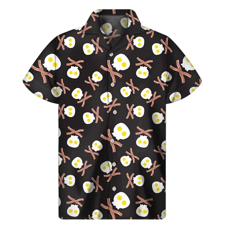 thumbnail image 1 of Camisa con botones y estampado divertido en 3D para hombre, camisas de playa hawaianas de manga corta de verano, camisa informal con botones, ropa, 1 of 5