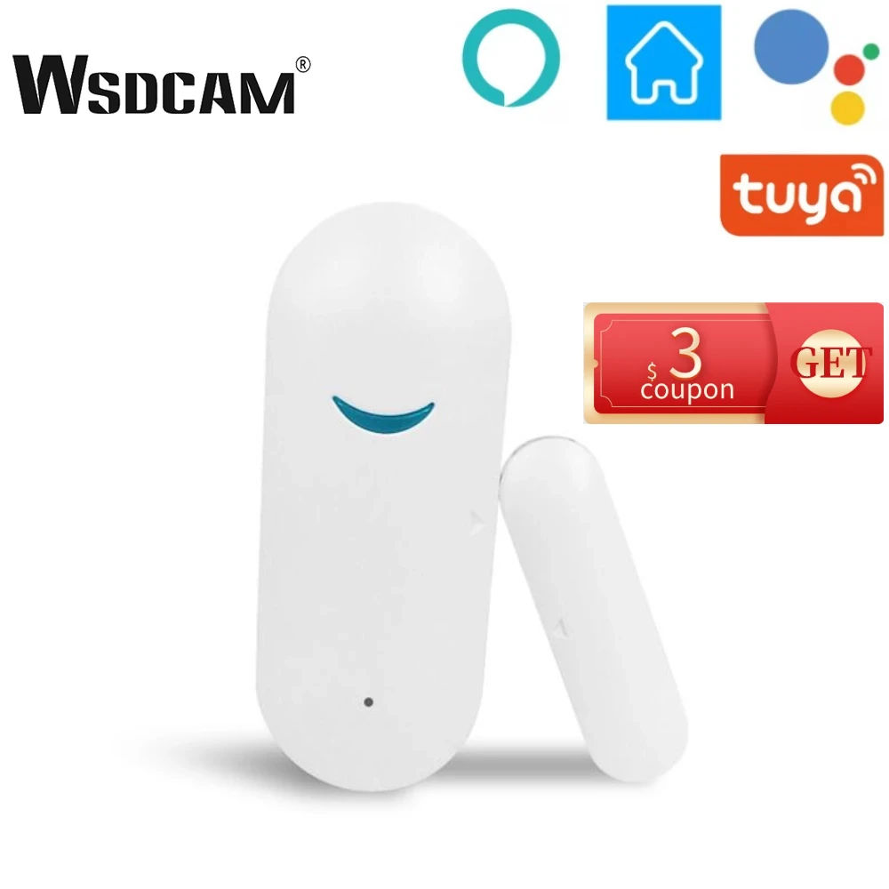 Tuya Smart Door Sensor Open/Closed Detector Wifi Home Alarm Life Window Work With Alexa Google Security Systems |