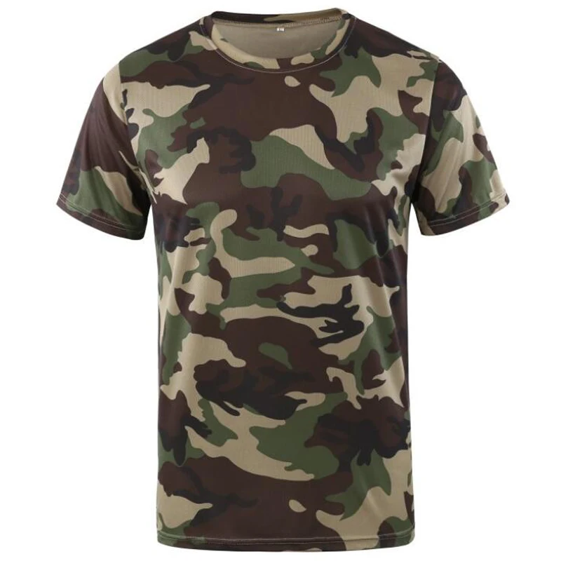 Quick Dry T Shirt Men Outdoor Camouflage Long-sleeved Round Neck Military Tactical T Shirts Hiking Hunting Shirt Tops Camiseta