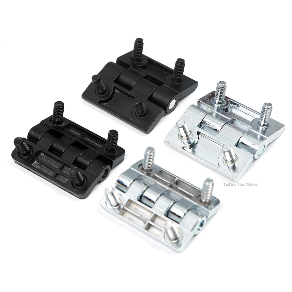 Door hinges 1pcs 40/50/60/65/80mm butt metal black cabinet aluminium box backflap shed heavy-duty thickened