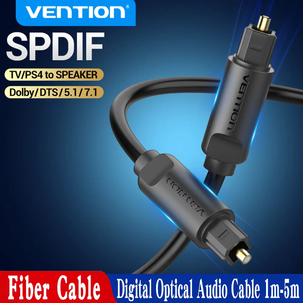 Цифровой оптический аудиокабель Vention Toslink SPDIF коаксиальный кабель 1 м 2 для