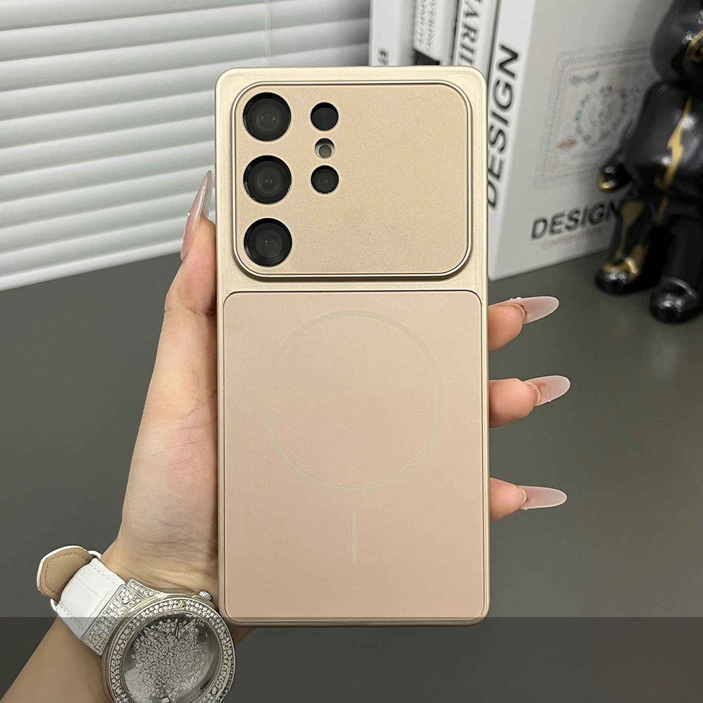 Premium AG Glass Armor Phone Case with Magsafe Magnetic Cover - Large Window Design