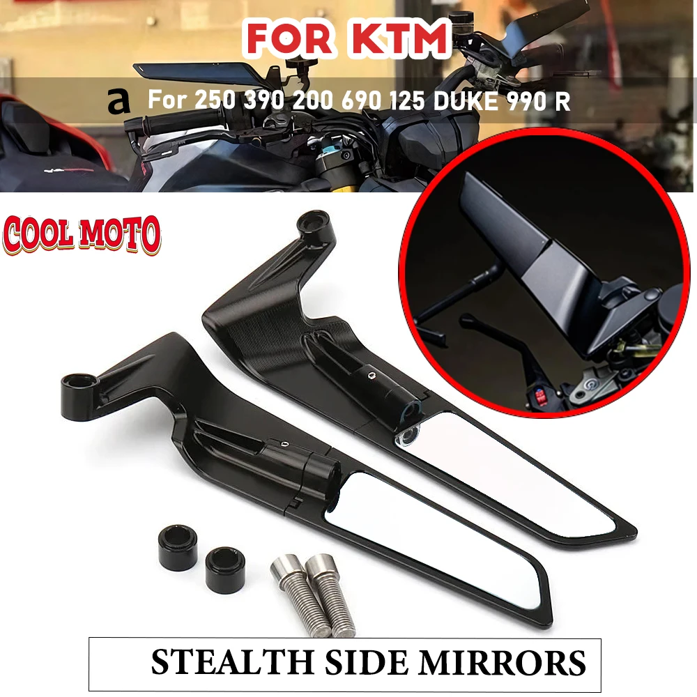 

For KTM 250 390 200 690 125 DUKE 990 SUPER R 790 1290 Rearview Mirrors Wind Wing Adjustable Rotating Side Mirror Winglet