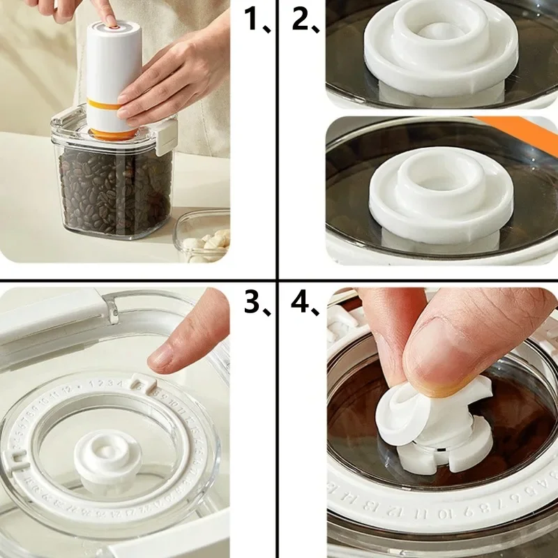 Vacuum Sealed Tank Food Keep-Fresh Moisture-proof Sealed Jars Box Grain Storage Container Kitchen Transparent Vacuum Pump Tank 6