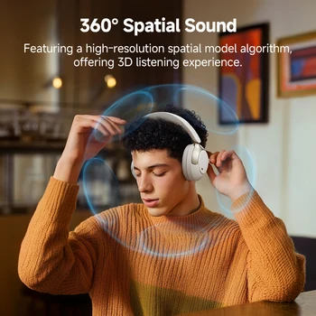 QCY H3 Pro ANC Wireless Headphone 50dB Noise Canceling Hi-Res Spatial Audio Earphone with LDAC Bluetooth 5.4 Over Ear Headset 5