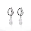 Boucles d'oreilles circulaires pour femmes, Vintage, Punk, Baroque, perles, Clip d'oreille en acier inoxydable, bijoux pour femmes, Imitation de perles, cadeau Mujer