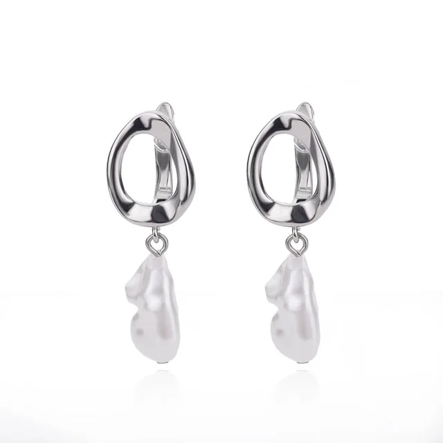 Boucles d'oreilles circulaires pour femmes, Vintage, Punk, Baroque, perles, Clip d'oreille en acier inoxydable, bijoux pour femmes, Imitation de perles, cadeau Mujer