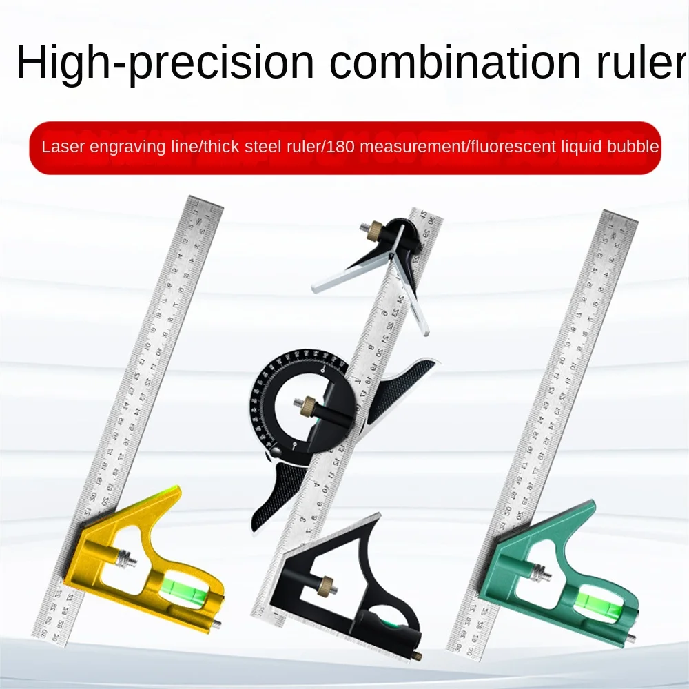 Right Angle Rotary Ruler Stainless Steel Adjustable 90 Degree Right Angle Portable Multi-function Measuring Tool 2mm