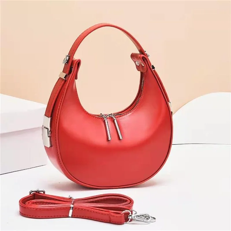 Red Crescent Moon Shoulder Bag