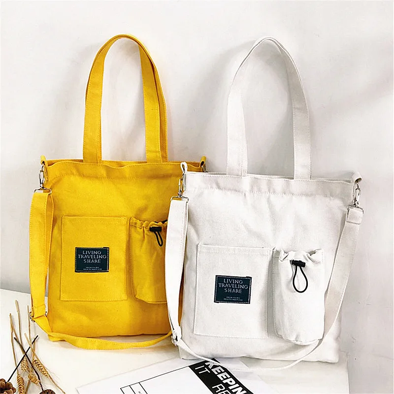 

2023 Canvas Tote Shoulder Bag for Woman New Trendy Large Capacity Zipper Female Crossbody Messenger Handbag for Student