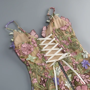 Aveline 3D Floral Embroidered Mini Dress