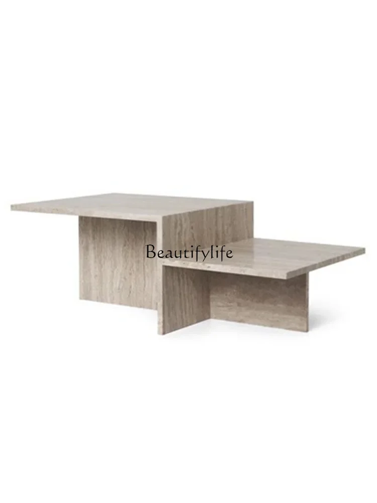 

Household Small Coffee Table Natural Cave Stone Geometric Table Bedroom Bedside Small Table