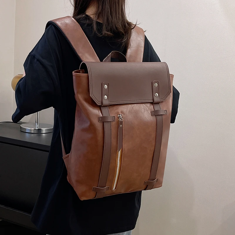 

2023 Newest Women Students Backpacks Luxury Casual Daily PU Leather Travel Leisure Satchel Ladies Shoulder Outdoors Girls Bags