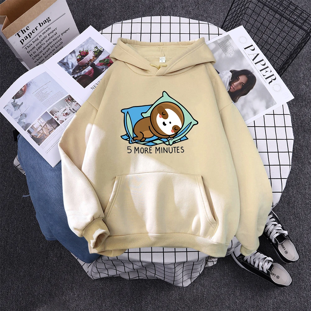 Cute Panda Sleeps Print New Women'S Sweatshirt Warm Vintage Pullover For Woman Fashion Korean Round Neck Hoodie Female