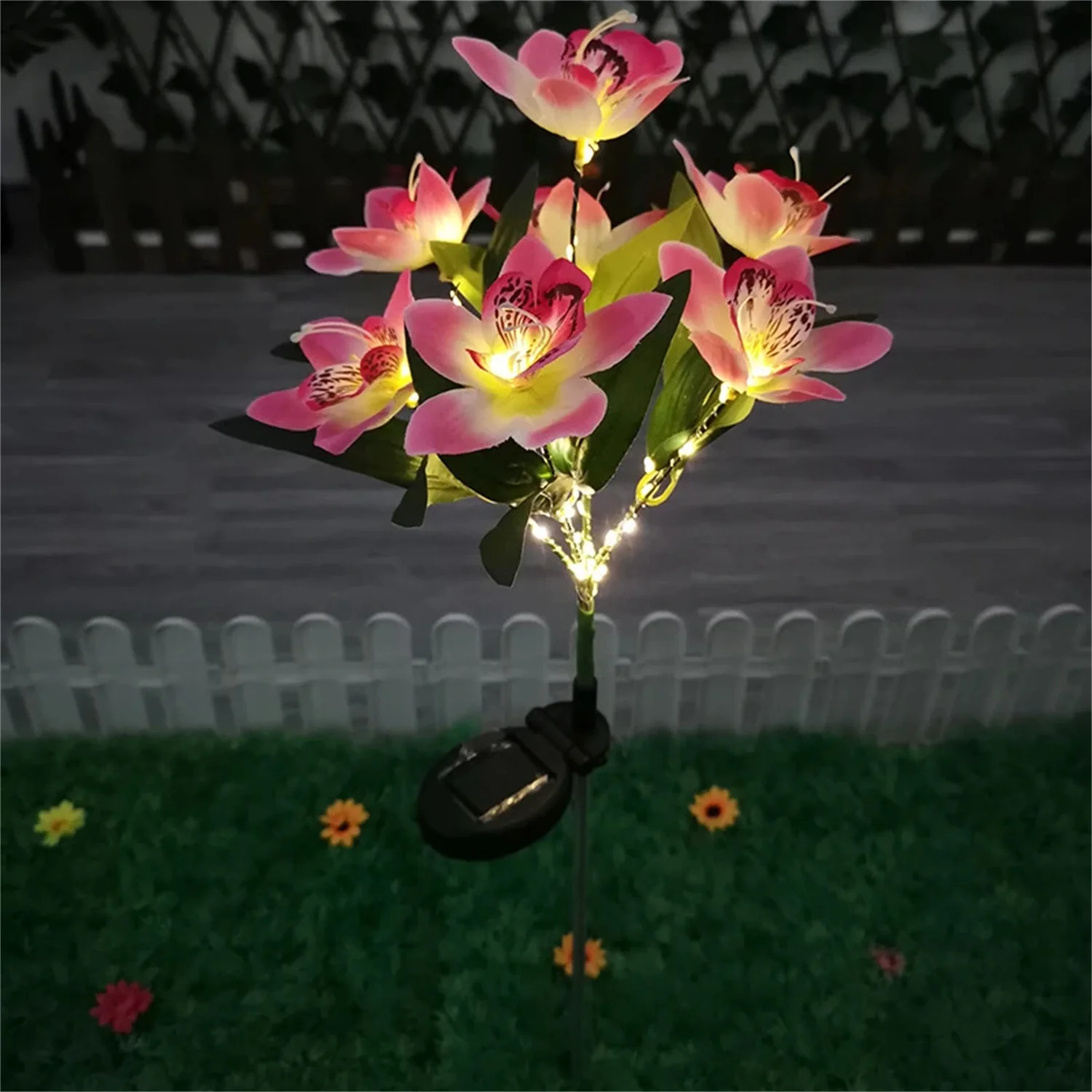 Solar Orchid Lights LED landscape Lamp Outdoor Waterproof Lawn Lamp for Villa Aisle Corridor Garden Holiday Christmas Decoration 2