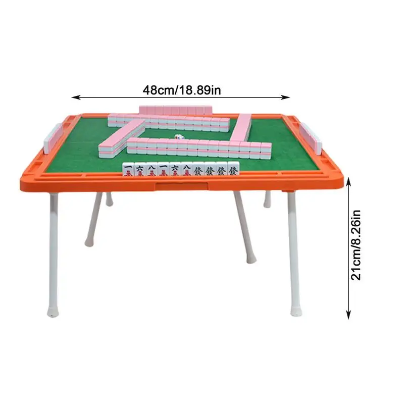 Mini Travel Mahjong Set Portable Tile Games Mini Game Set Travel Game Set No Odor Mahjong Set With Table Legs For On-The-Go 6