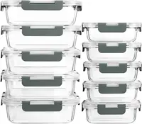 [10-Pack] Glass Meal Prep Containers W/ Lids, MCIRCO Food Storage Containers W/ Snap Locking Lids, Airtight Lunch Containers, 1