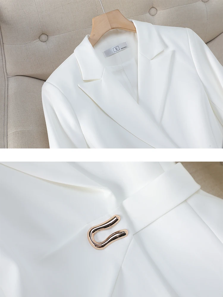 Blazer Tenue Femme Chic Et Elegant Veste Hiver Noir Blanche Tailleur