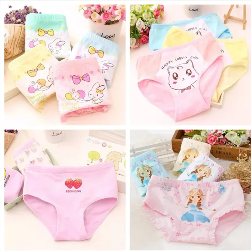 

12PCS/Lot Girl Cotton Panties Girls' Briefs Soft Panties for Girls Kids Underwear 2-12 Years Kids Girl's Boxer Shorts