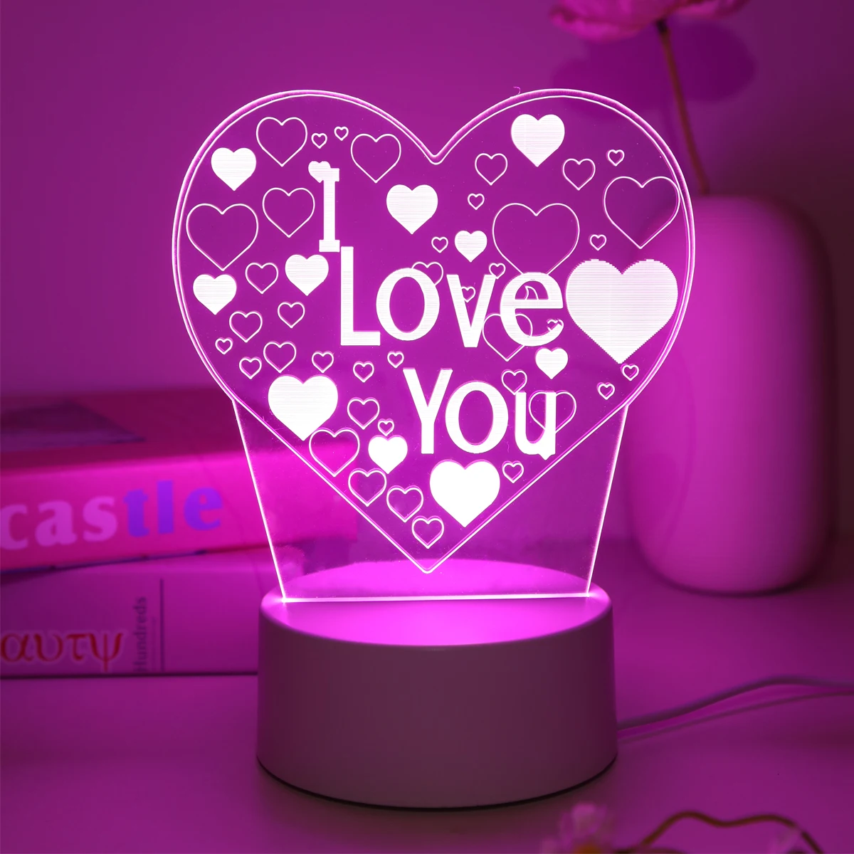 Pink 3D “I LOVE YOU” Night Light 1