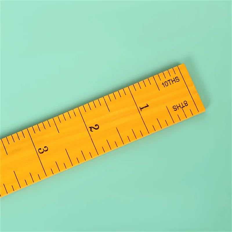 Wooden Straight Ruler 15/20/30cm Single Sided Double Scale Ruler Student Stationery Office Precision Measuring Tool