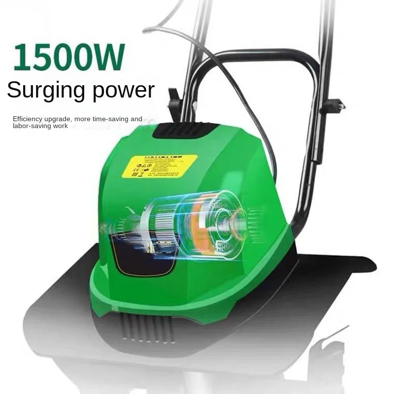 ping 1500W Electric Micro-Tiller Scarifier Small Agricultural Tilling Machine for Household Garden Orchard Plowing