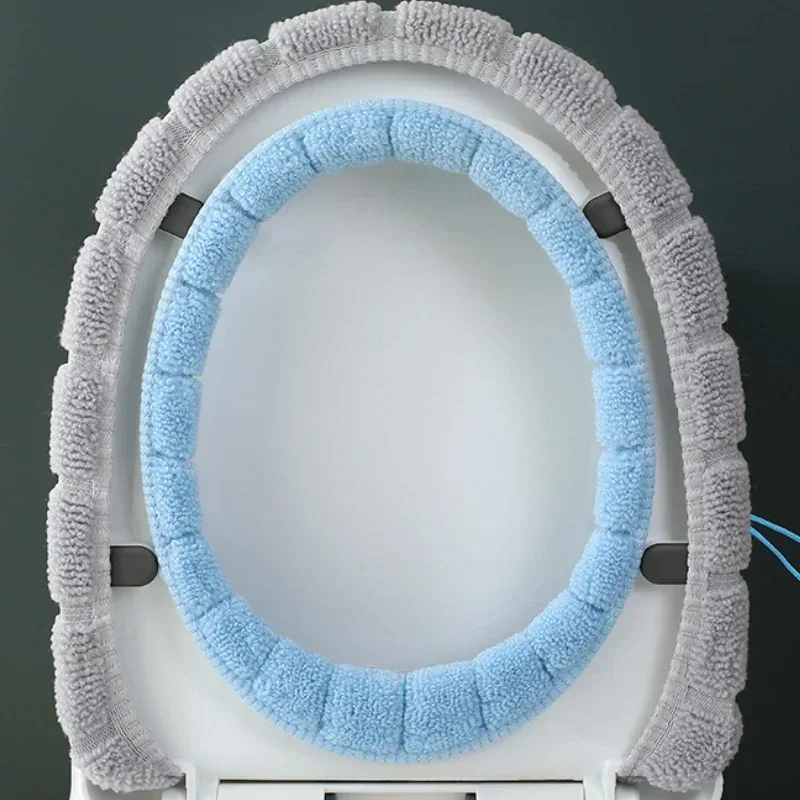 Winter Warm Toilet Seat Cover Mat Bathroom Toilet Pad Cushion with Handle Thicker Soft Washable Closestool Warmer Accessories 4