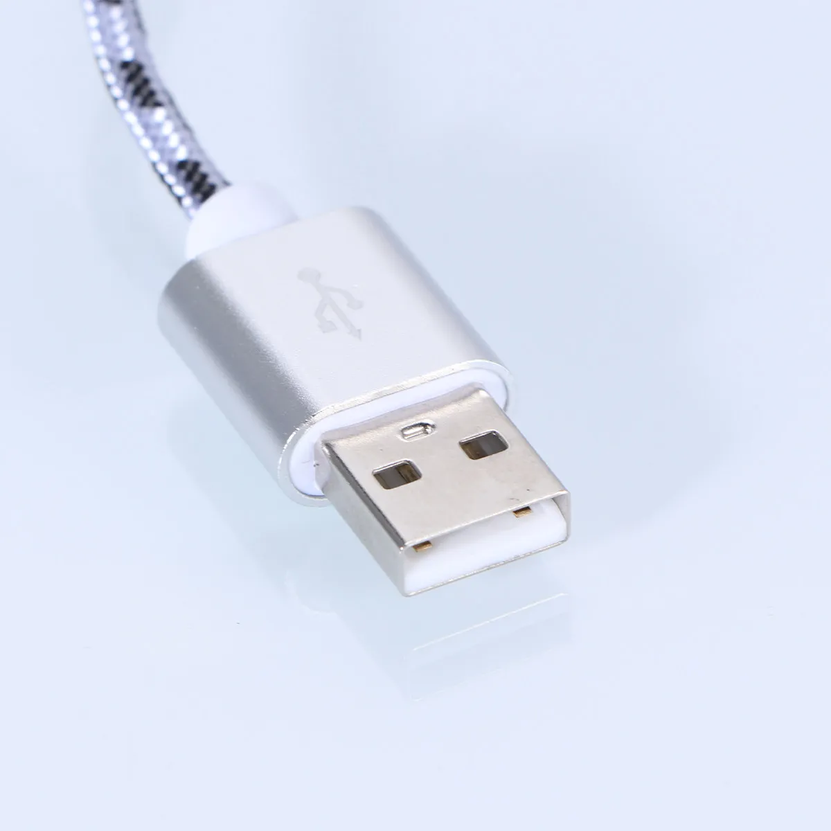 타이프-C 호랑이 패턴 나일론 편조 케이블 실버 고속 충전 데이터 동기화 USB C 코드 (휴대폰, 태블릿용 타입 C 케이블)