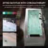 67 in Whirlpool Bathtub,Jetted Tub with Heater,Hydro Massage Bathtub with 9 Water Jets+8 Air Jets,SPA Bathtub with 4