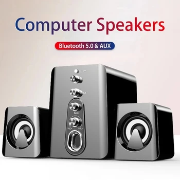 Soundbar Surround 4D para Computador, Sistema de Home Theater, Subwoofer Baixo, Alto-falante Bluetooth, Música, Boombox, Desktop, Laptop, PC