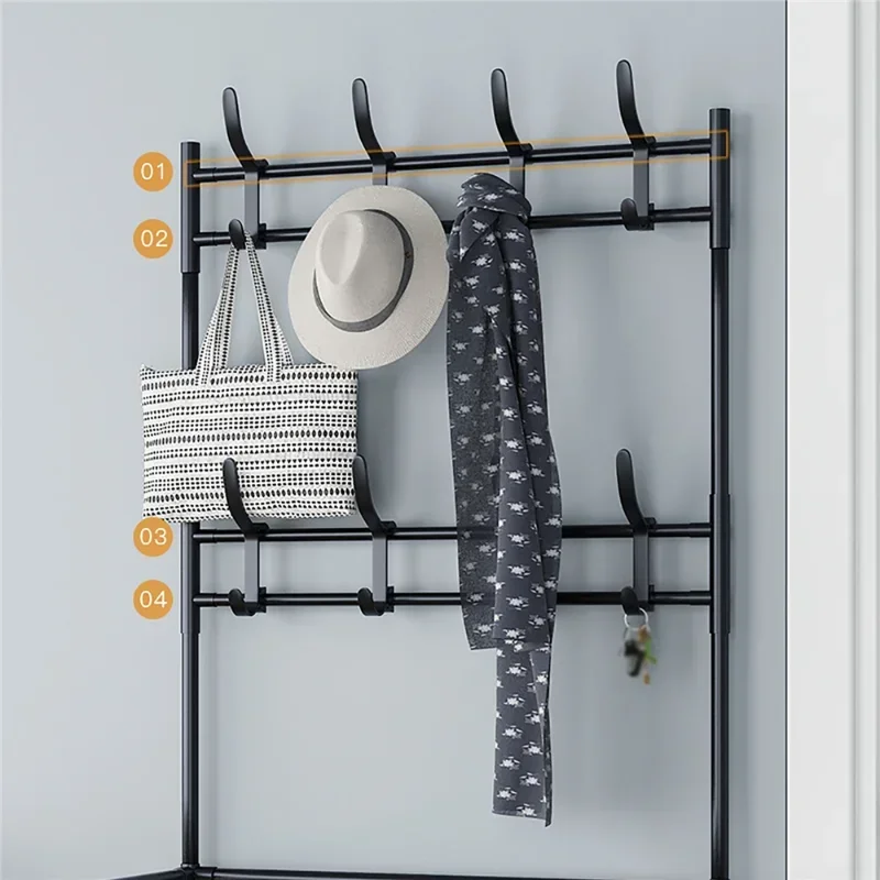 Shoe Rack Simple Floor Shoe and Hat Rack Load-bearing Living Room Organizer Clothes Hat Coats Shoes Combination Storage Shelf shoe rack