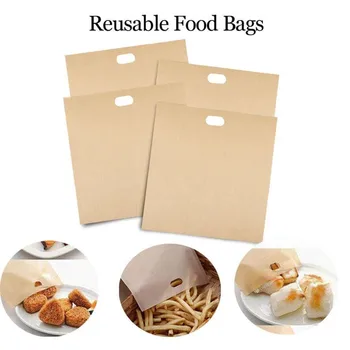 2Pcs Toaster Bags for Grilled Cheese Sandwiches Made Easy Reusable Non-stick Baked Toast Bread Bags Fiberglass Toast Microwave 1