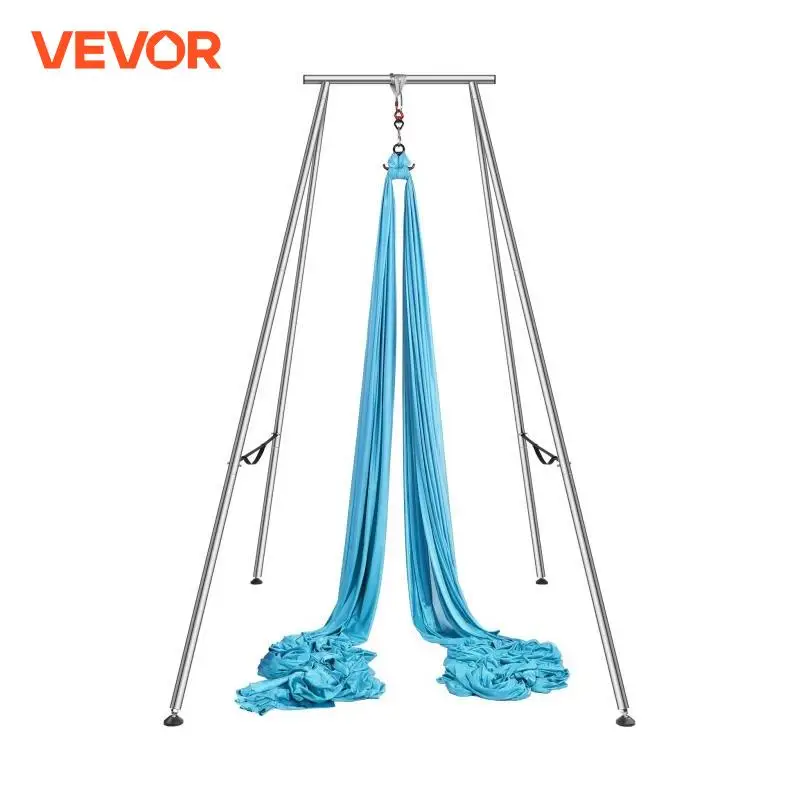 VEVOR Aerial Yoga Frame & Hammock 9.67 ft Yoga Swing Stand W/13.1 Yards Aerial Hammock Max 551lbs Rig for Indoor Outdoor