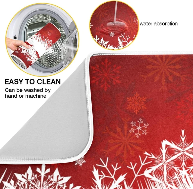 Cute Christmas Greeting Snowman Xmas Kitchen Gadgets Heat Resistant Dishes  Drying Mat Xl 18 x 24 Dish Drainers Mat Drying - AliExpress