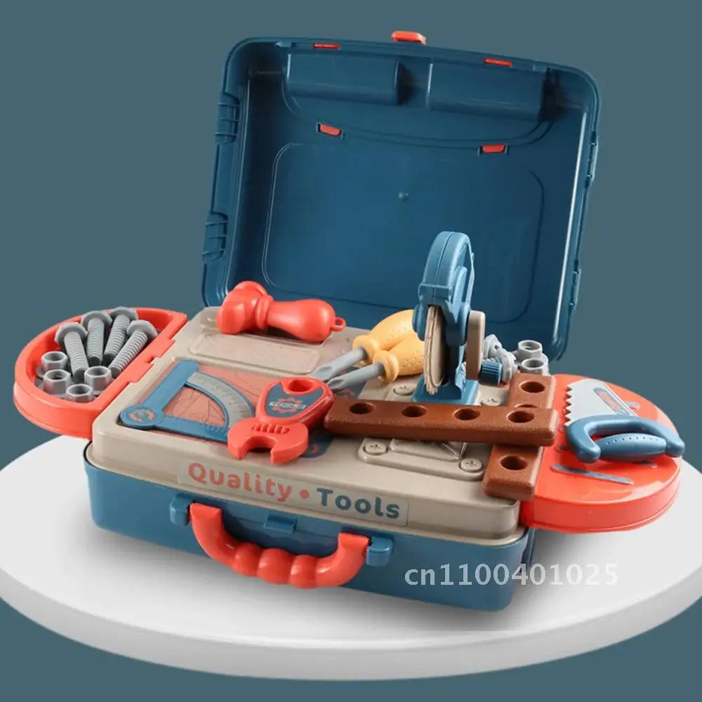 3IN1 Kids's Toolbox Engineer Simulation Repair Tools Pretend Toy Drill Screwdriver Tool Kit Play Toy Box Set for Kids New Gifts